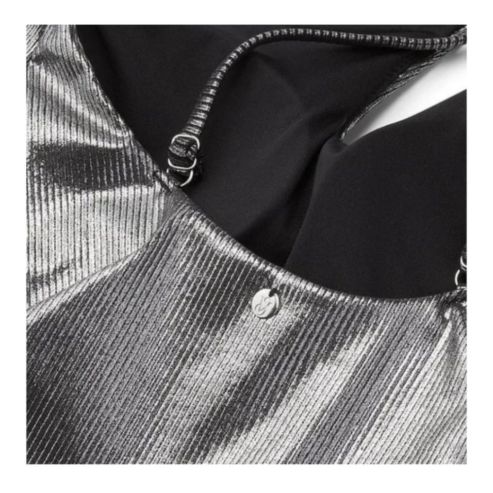 Silver One-Shoulder Women's Swimsuit - Picture 4 of 7